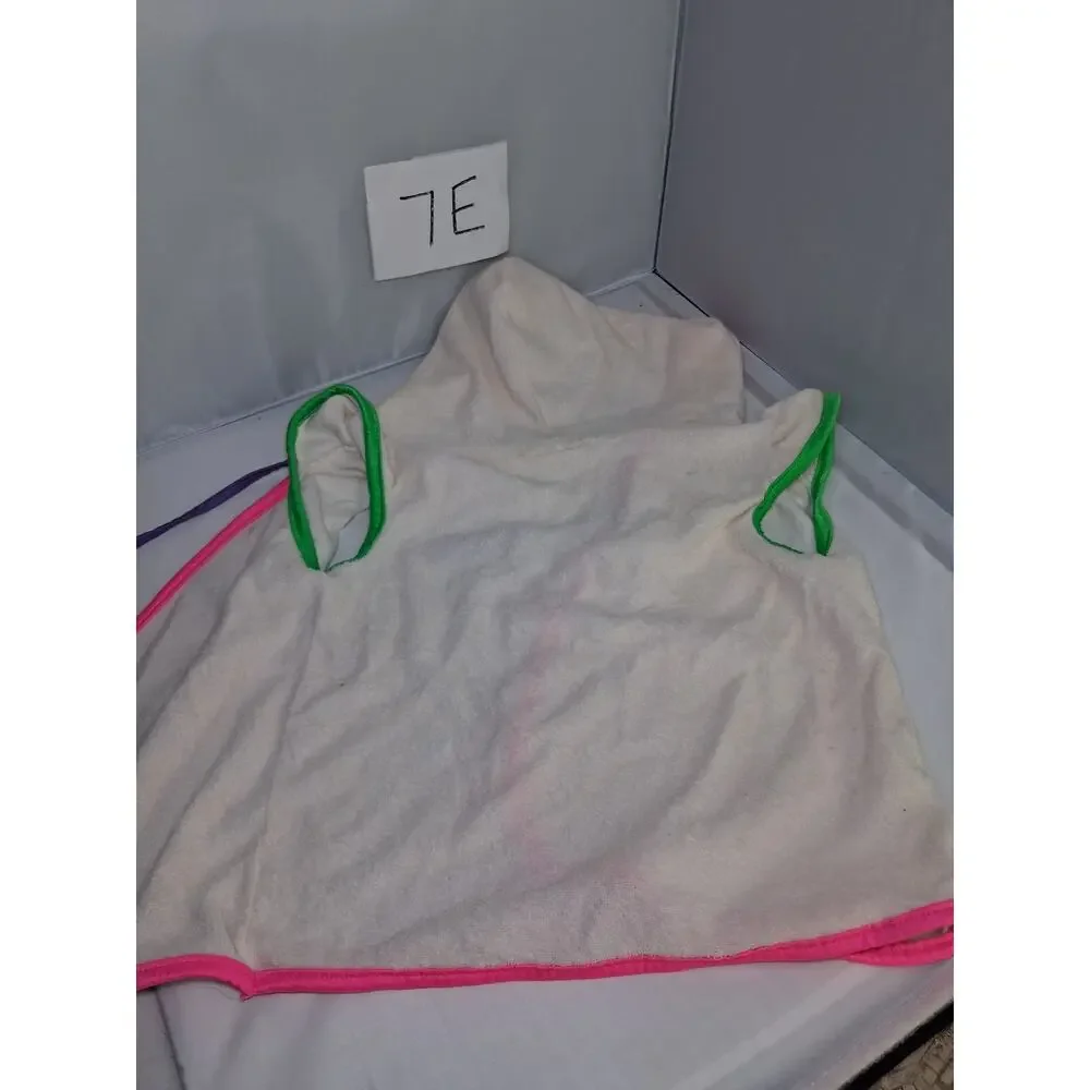7E Vintage Okie Dokie Girls Terrycloth Bathing Suit Cover Towel 90s Neon 4T